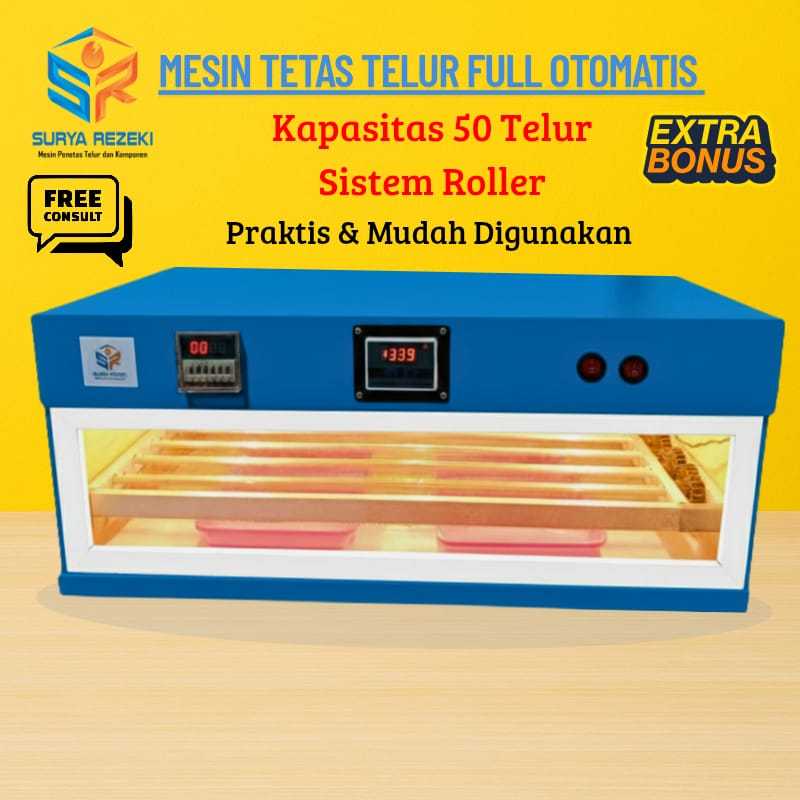 mesin penetas telur otomatis/ mesin tetas telur full otomatis kapasitas 50 telur roller