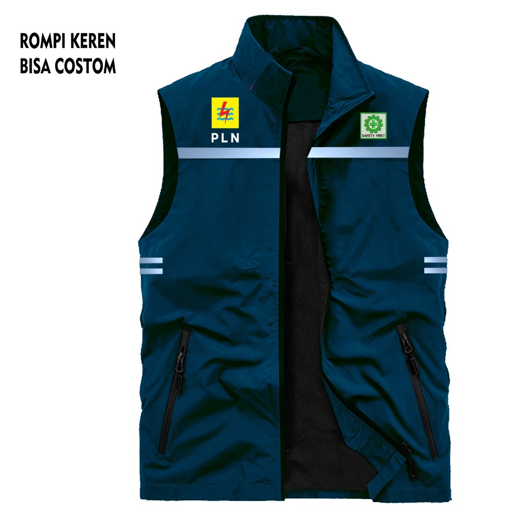 rompi scotlight zipper logo K3 PLN pria wanita waterproof rompi taslan kasual K3 PLN  premium origin