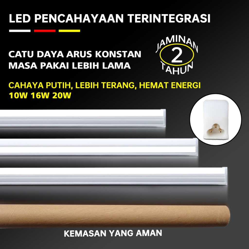 20W lampu led tabung panjang 120cm Harga spesial lampu LED tabung lampu putih dingin 10W 16W