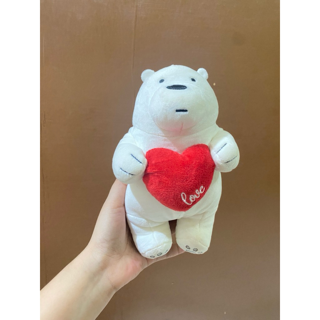 Boneka Ice Bear Karakter We Bare Bears size 22cm Original / Boneka Ice Bear Love / Boneka ice Bear W