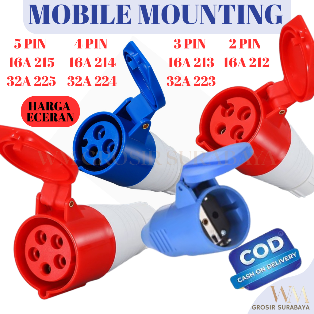 Industrial  Mobile Mounting 2pin 3pin 4pin 5pin 16A den 32a