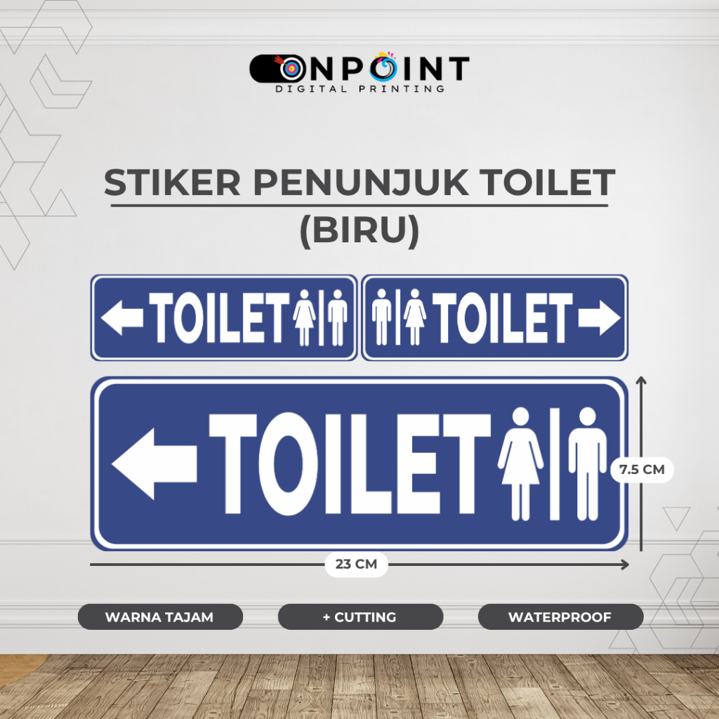 Stiker Petunjuk Arah Toilet | Sticker Arah Toilet | Stiker Penunjuk Arah Toilet