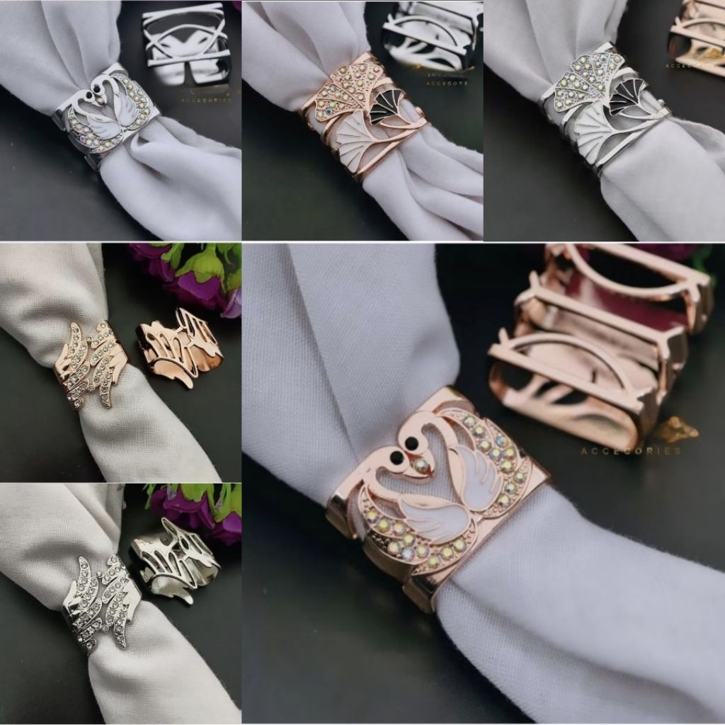 Ring Kolong Mata Ring Hijab Kerudung Cincin Jilbab Warna Rose Gold Silver