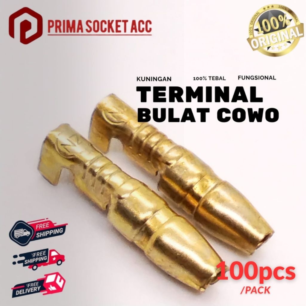 Skun Terminal Bulat Cowo Dan Cewe 4MM / Skun Bulat Male Female / Terminal Peluru