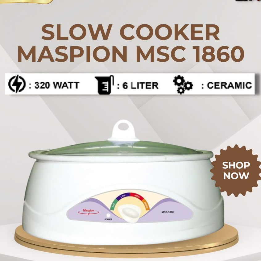 Maspion slow cooker MSC 1860 / slow cooker magic cooker 6 liter / maspion slow cooker murah meriah /