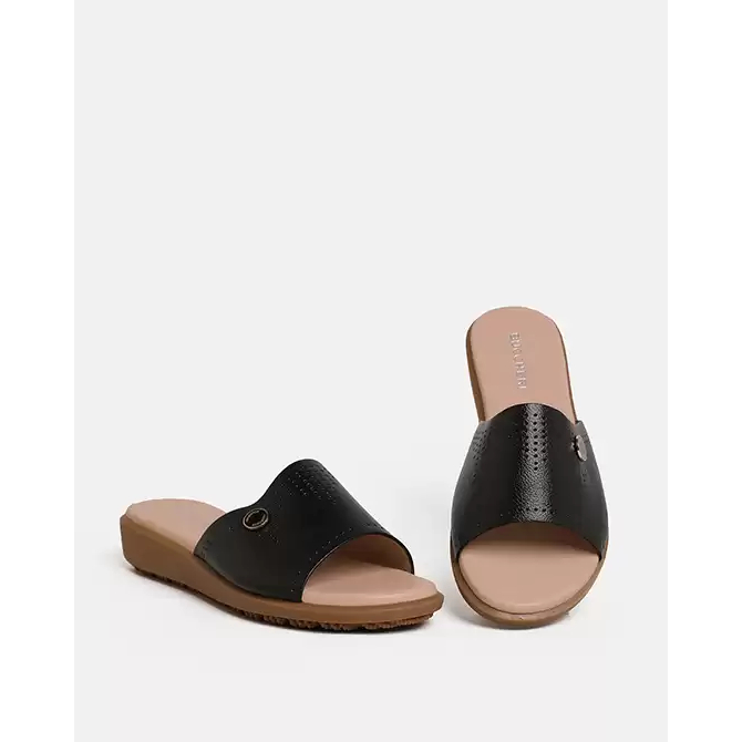 BUCCHERI BASILLIA Sandal Casual Wanita Full Leather-iu001-Black