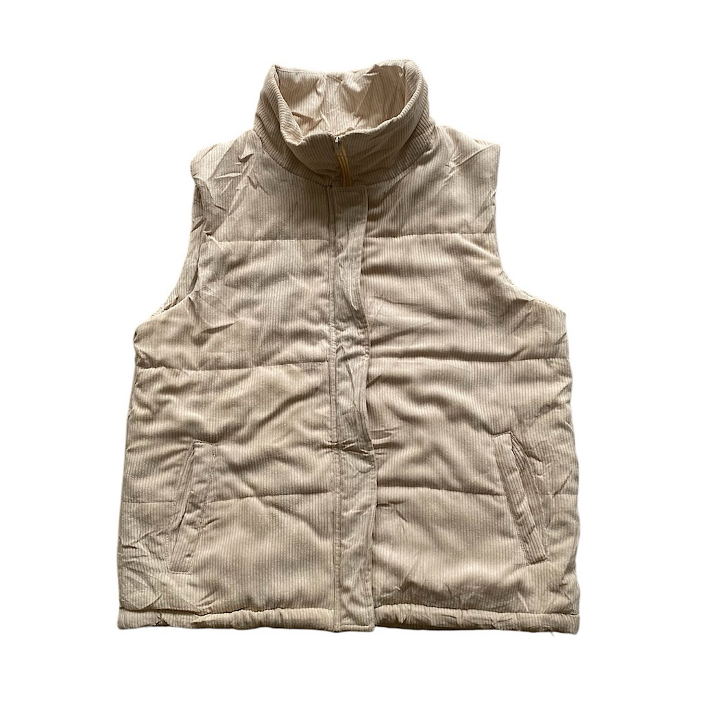 GRL corduroy puffer vest rompi second