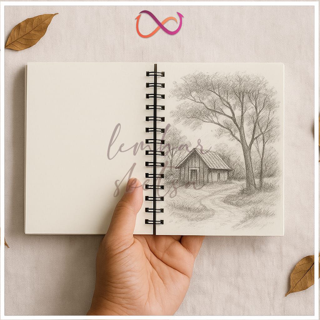 Sketchbook a6 100 halaman ring spiral cover vintage dengan 3 isi kertas brown/bookpaper/hvs putih