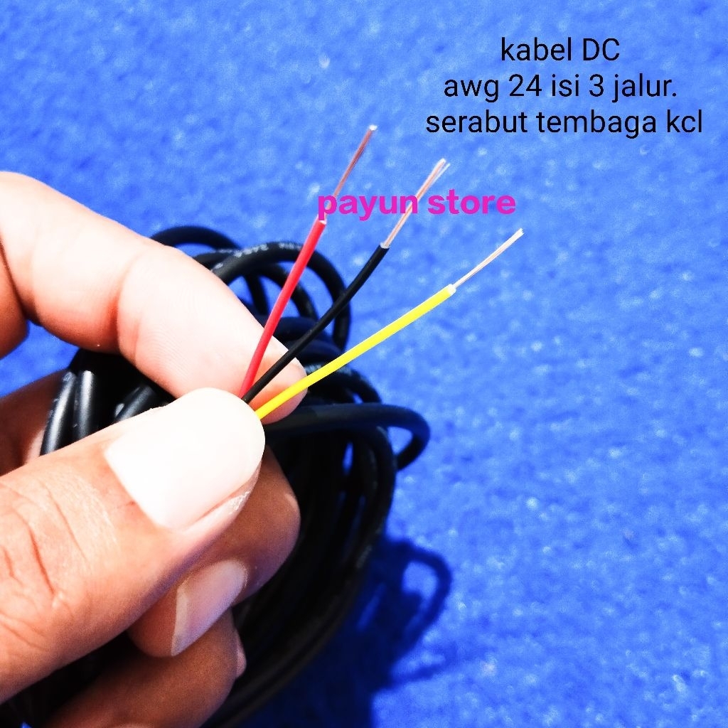 Kabel AWG 24 3 Jalur Kabel AWG 24 Isi 3 (Jual per 5 Meter) Kabel Serabut Kecil