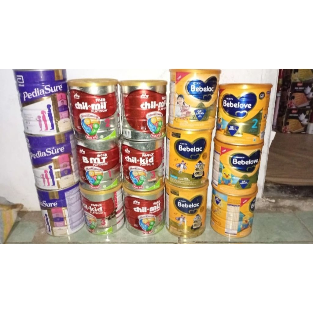 Kaleng kosong susu bebelac,nutrilone,chilmil dll