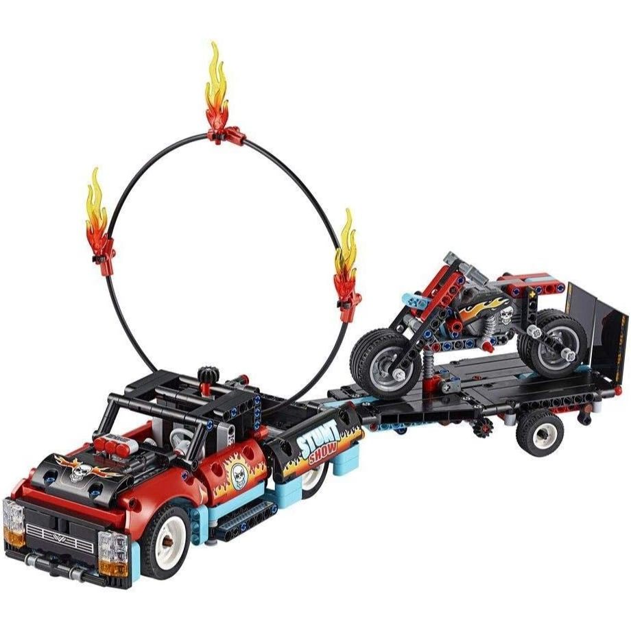 LEGO Technic Stunt Show Truck & Bike 42106; Includes Stunt Motorcycle, Toy Truck and Trailer (P10 Pi