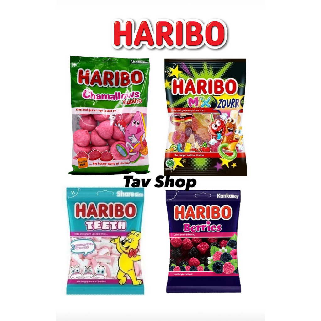 HARIBO Gummy Candy Import Mix Zourr / Chamallows Rubino / Teeth / Berries