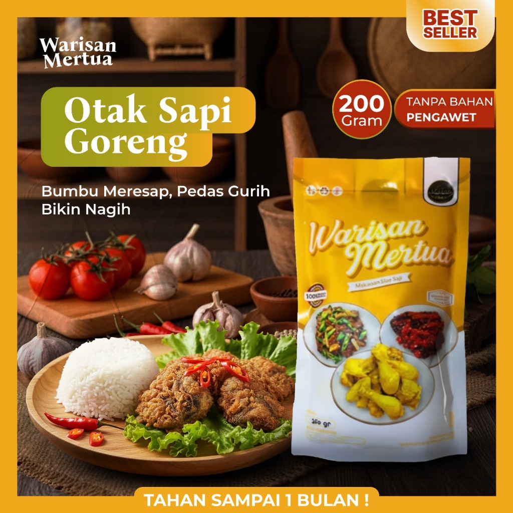 Warisan Otak Sapi Goreng | Lauk Otak Sapi Goreng | Lauk Siap Santap