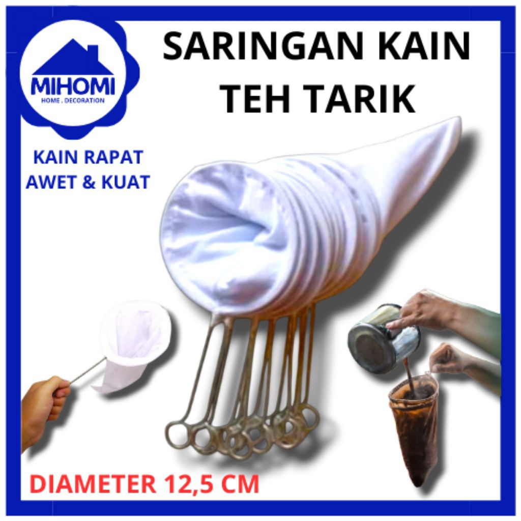 Saringan Teh Kain Halus Kantong Kecil Ukuran Diameter 12,5 cm