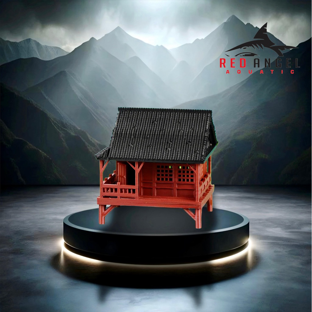 miniatur rumah hiasan aquascape aquarium diorama pinggir danau super realistic (sedang)