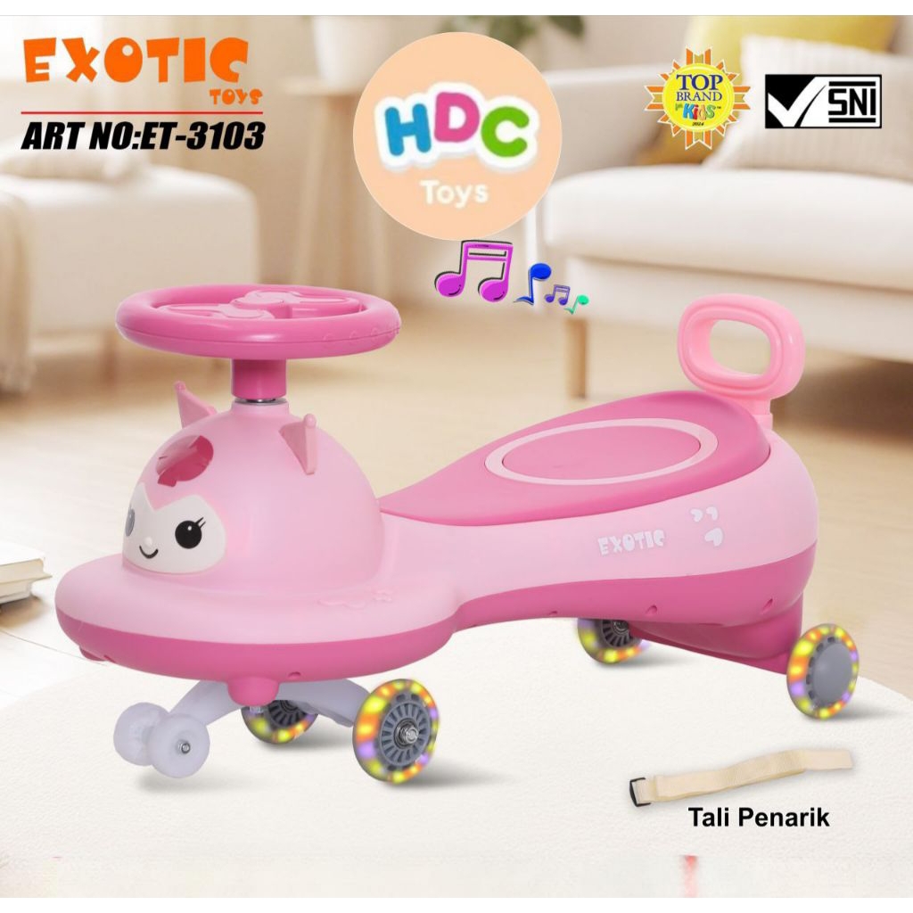 SWING CAR MOBILAN DORONG EXOTIC ET-3103 KUROMI ADA LAMPU DAN MUSIK