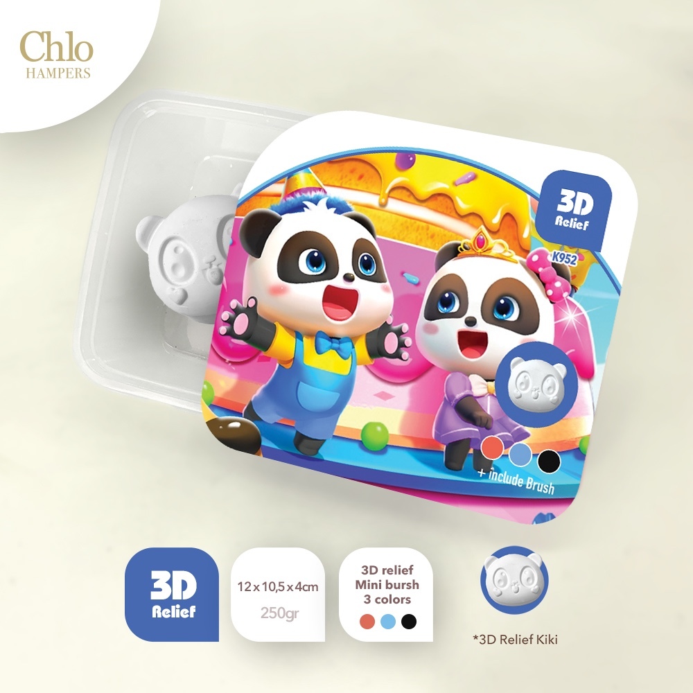 K952 Panda Babybus - Souvenir Ultah Mainan Anak Painting Kit Gypsum Lukis Set ( Kiki )