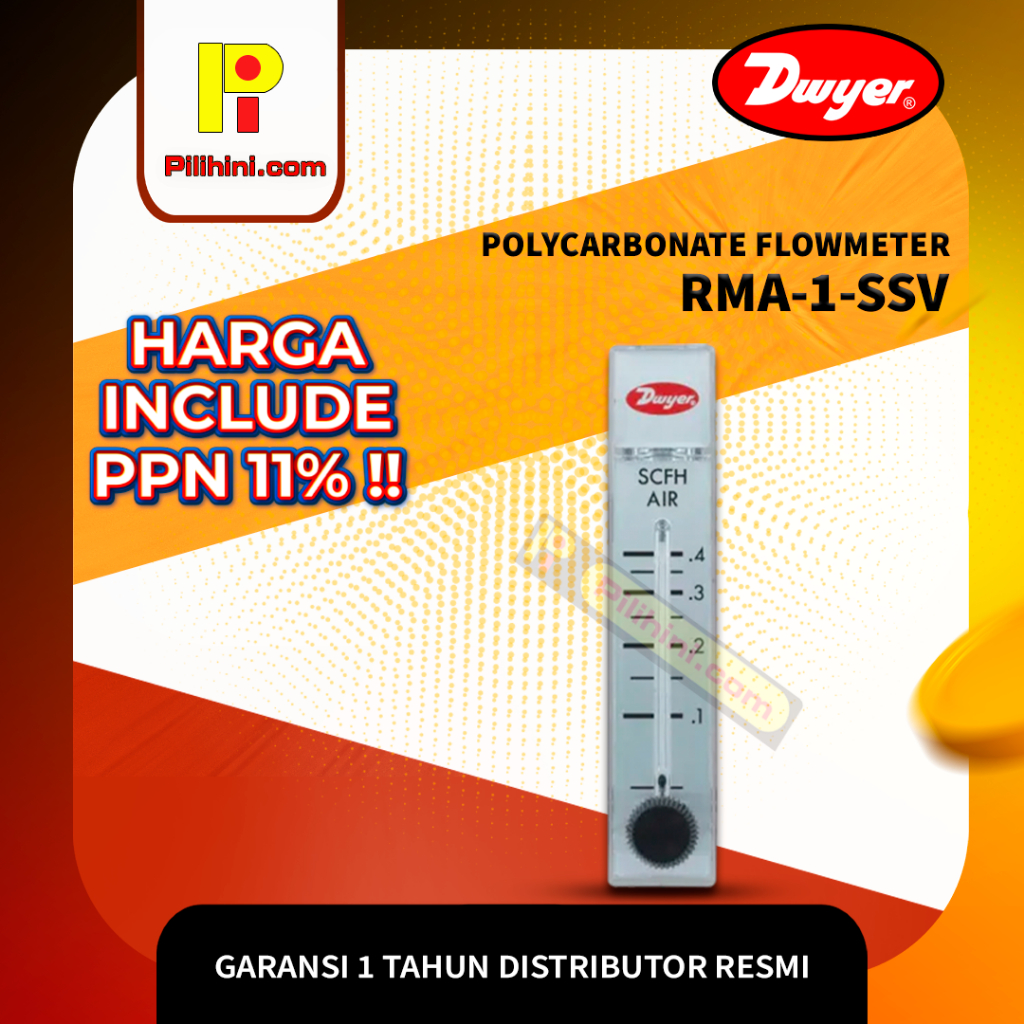 Dwyer RMA-1-SSV Rate-Master Polycarbonate Flowmeter