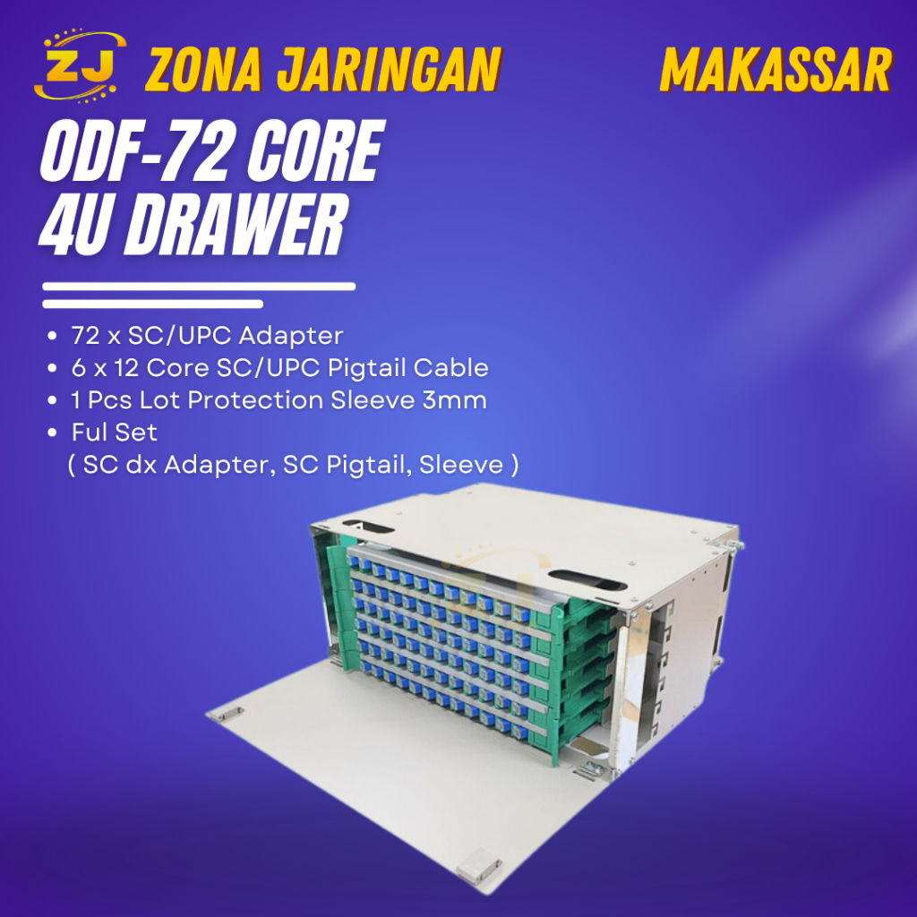 Fiber Optic ODF/OTB 72 Core SC Lengkap Rackmount | ODF 72C SC