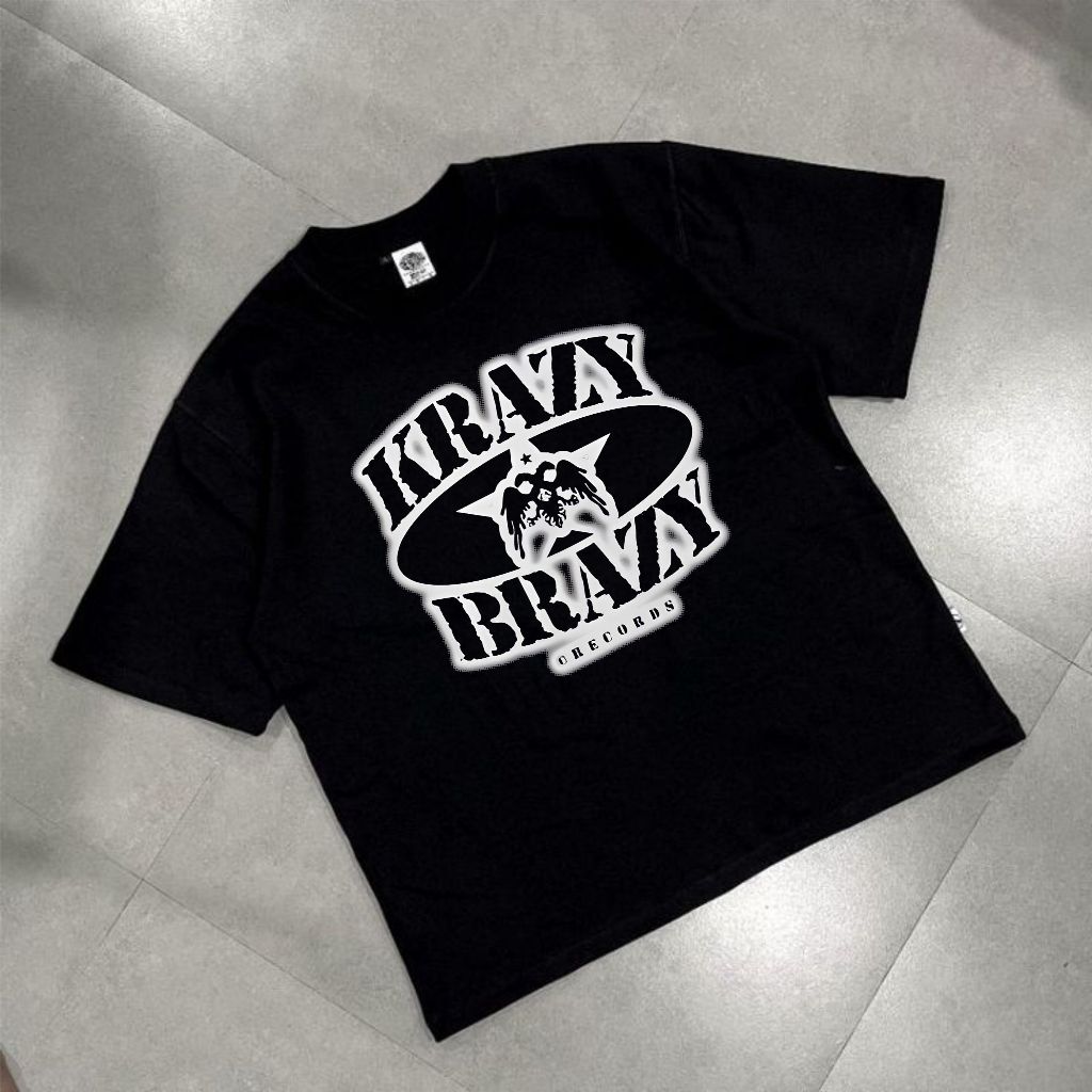 K3BI CRAZY BRAZY - Baju Kaos Hitam Musik Rap Hiphop Dewasa Cotton