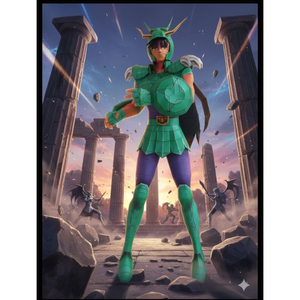 papercraft action Figure Dragon Shiryu Saiya