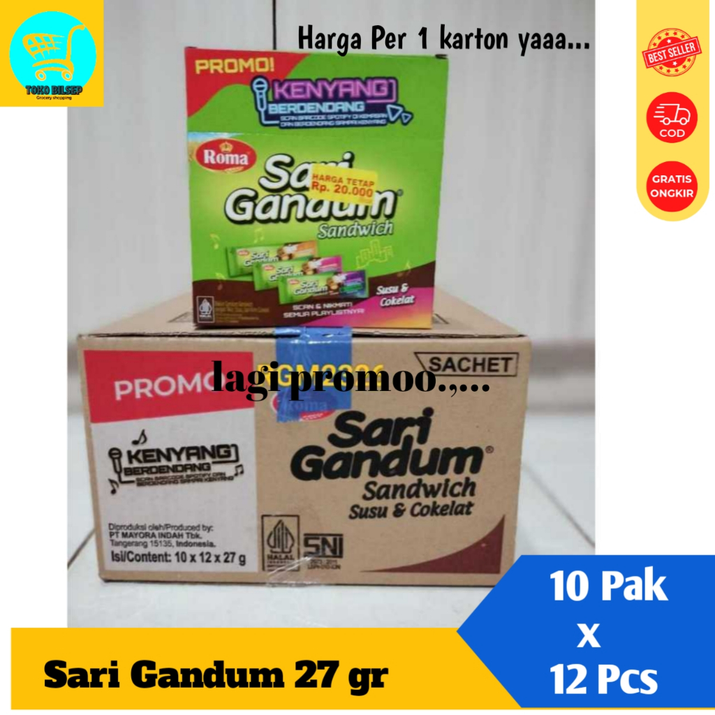 [PROMO] Roma Sari Gandum BOX Sandwichi susu & Cokelat - ( 1 DUS ISI 10 BOX )