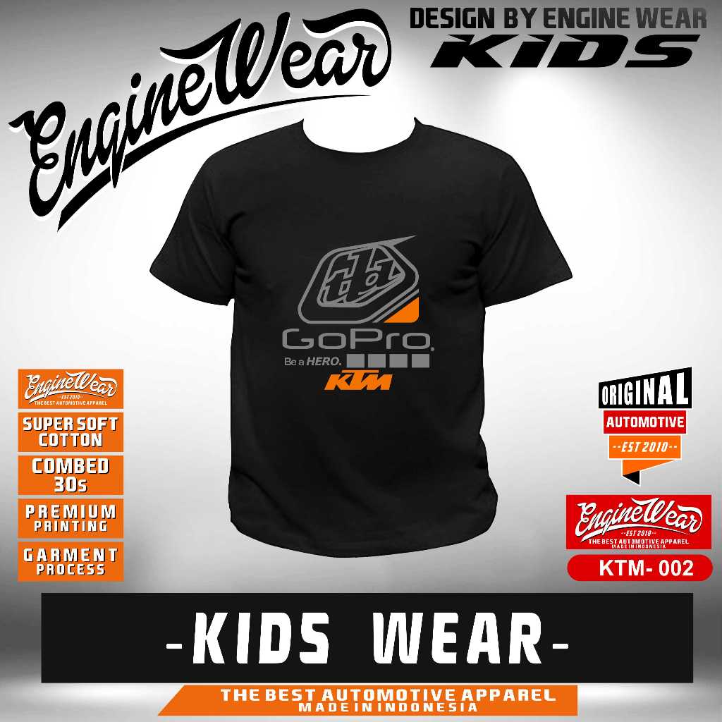 Kaos anak KTM racing T-shirt  motor cross baju motocross adventure racing kaos otomotif motor trail 