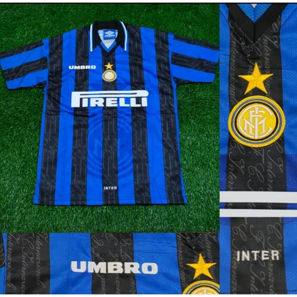 Jersey Kaos Baju Sepak Bola Inter Milan Home Away 3rd Third Biru Hitam Black Retro Klasik Classic Ja
