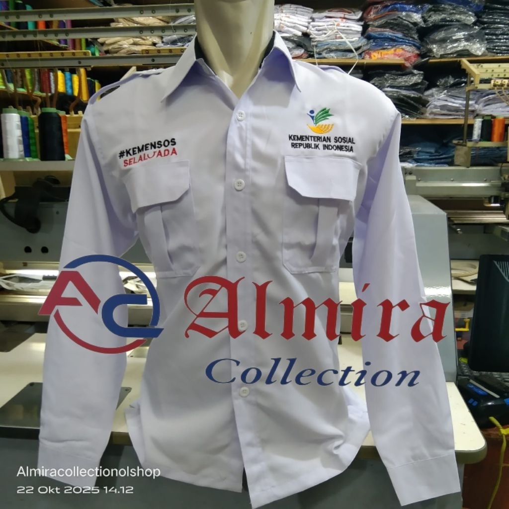 kemeja Kemensos selalu ada terbaru putih kerah dalam hitam seragam Kemensos selalu ada terbaru baju 