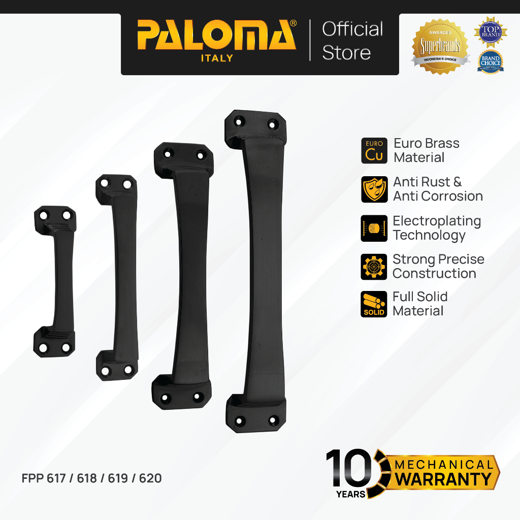 PALOMA Gagang Tarikan Jendela Window Handle Laci Lemari Furniture Brass Kuningan Black Hitam FPP 617