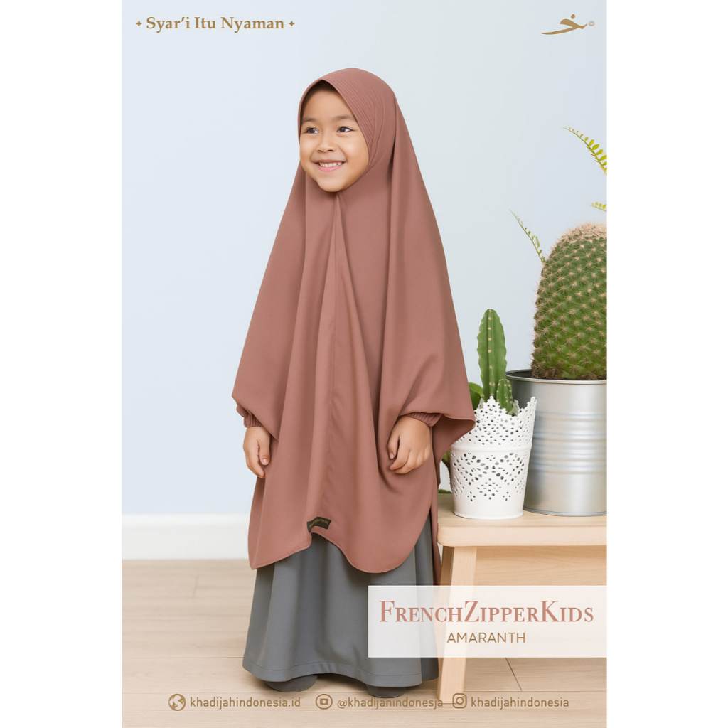 Khadijah Indonesia - French Zipper Kids | French Khimar | Hijab Anak Perempuan