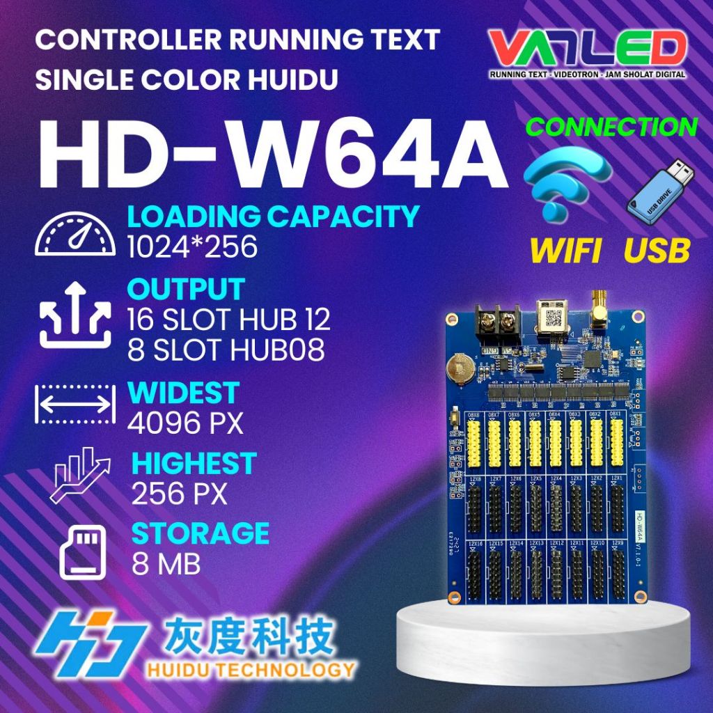 CONTROLLER KONTROLER KONTROLLER RUNNNG TEXT HUIDU HD-W64 A