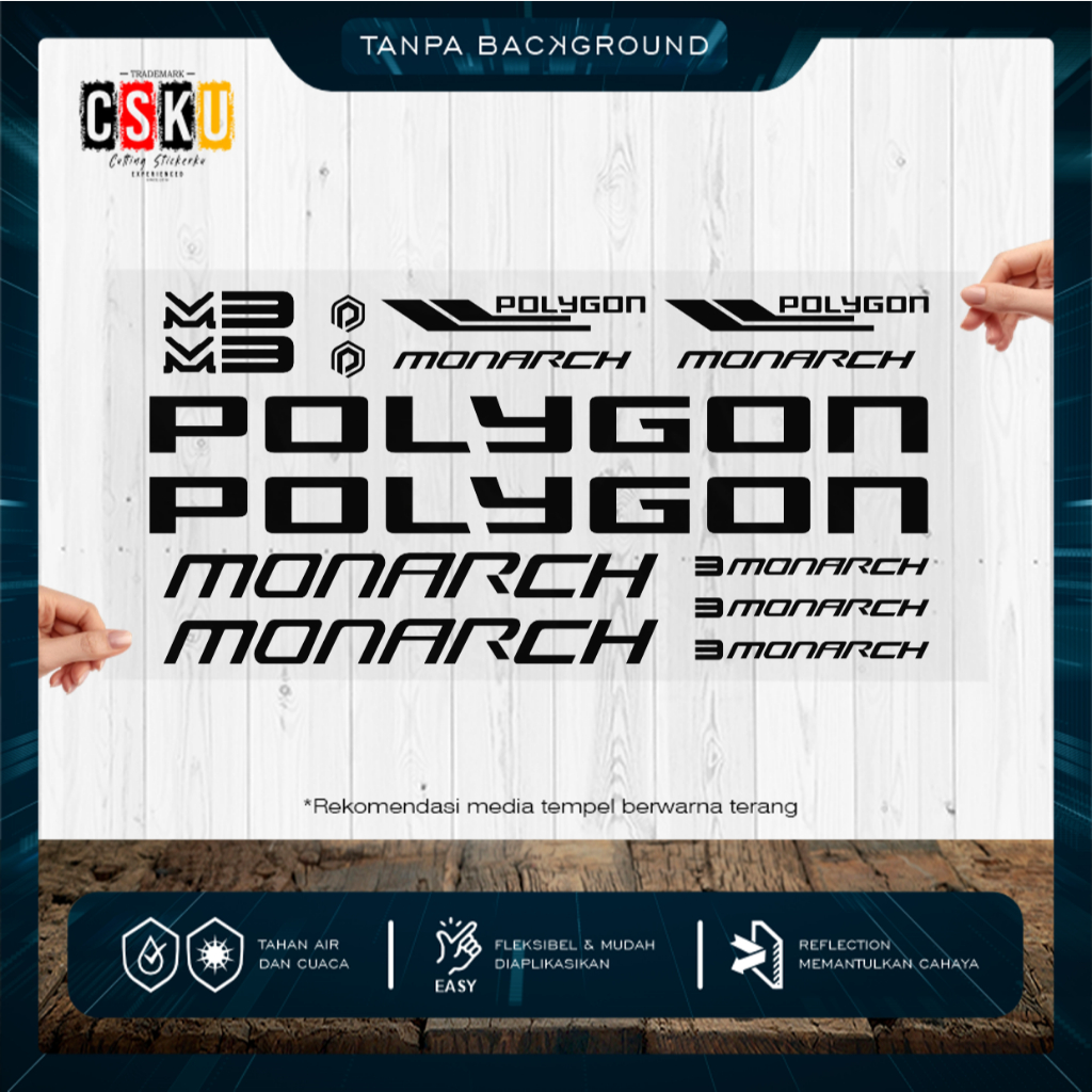 Cutting Stiker Polygon Monarch Variasi Stiker Set Decal Sepeda MTB Dewasa Gunung Striping Kalcer