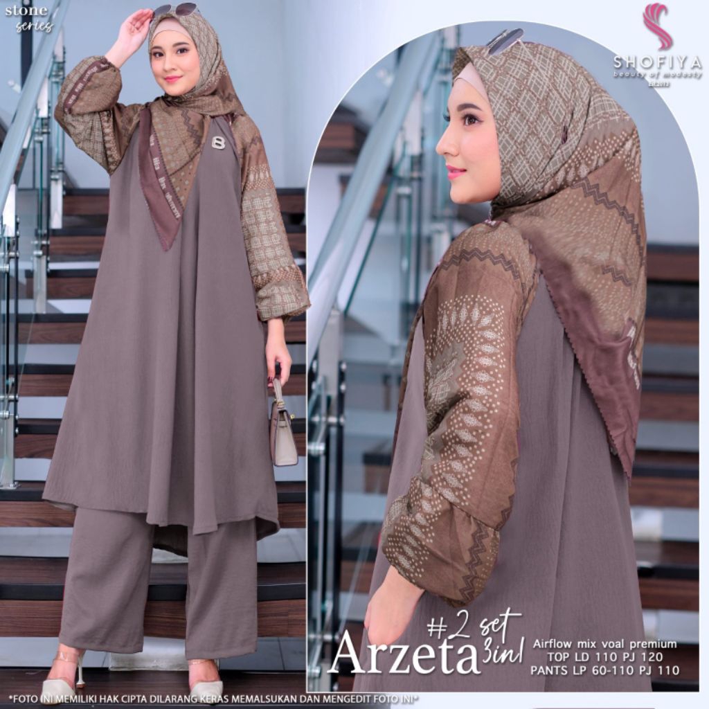 [NEW] SETELAN ONESET ARZETA 3IN 1 BY SHOFIYA JUMBO DAN STANDAR BAHAN AIRFLOW MIX FOAL PREMIUM // FAS