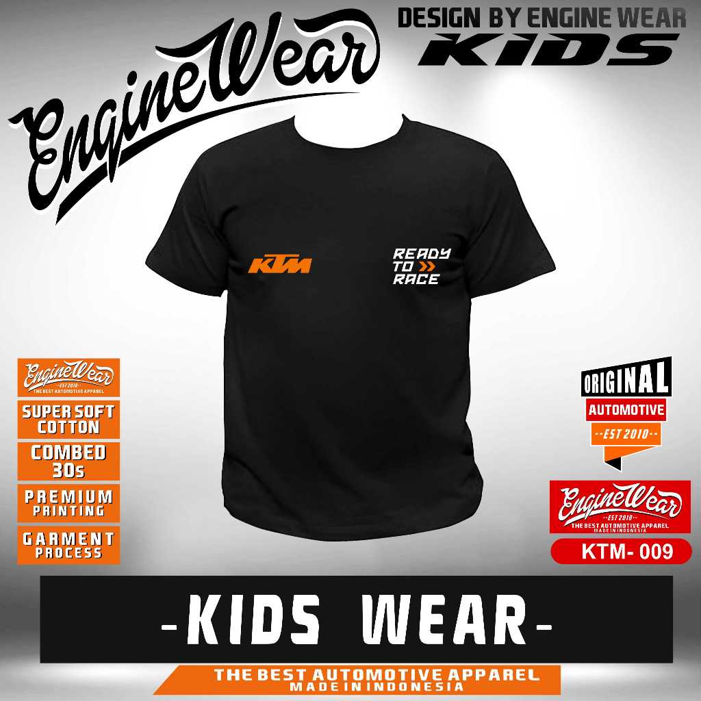 Kaos anak KTM racing T-shirt  motor cross baju motocross adventure racing kaos otomotif motor trail 