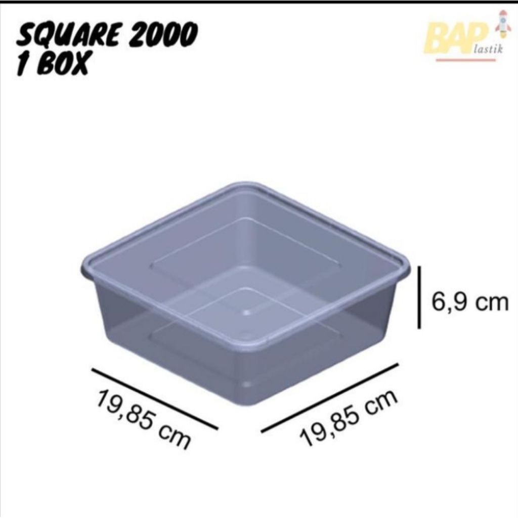THINWALL SQUARE 2000ML VICTORY / TEPAK KOTAK 2000ML VICTORY