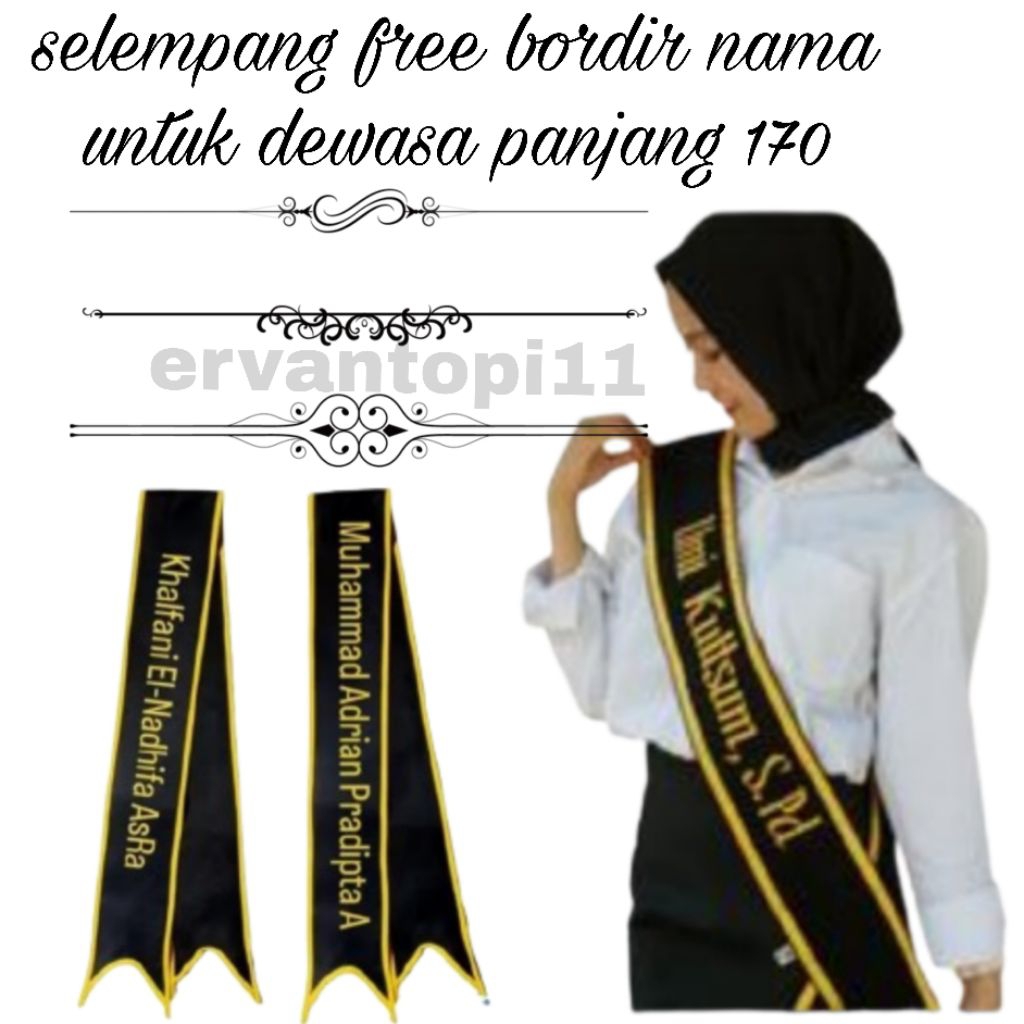 Selempang Wisuda Free Bordir Nama selempang wisuda premium