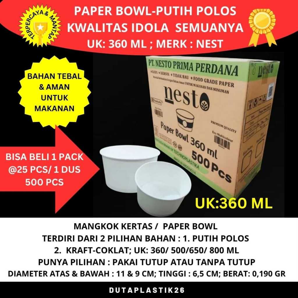 Mangkok kertas/ Paper bowl & Tutup