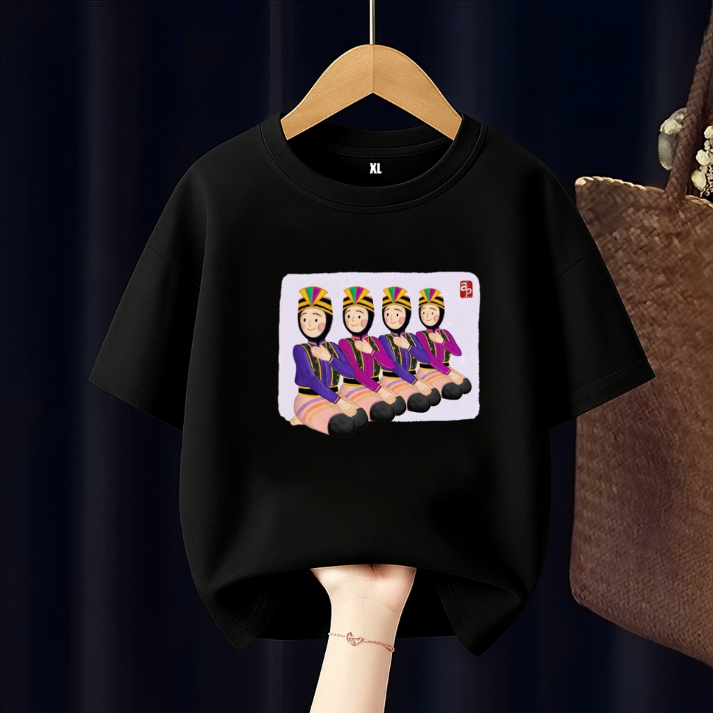 BAJU KAOS ANAK TARI SAMAN TARIAN TRADISIONAL SUKU GAYO ACEH