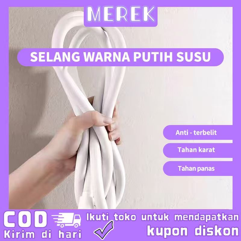 selang jet shower bidet cebok closet / fleksibel kloset shower mandi PVC Putih original