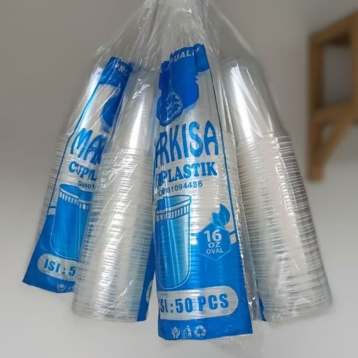 Gelas Plastik 16 Oz isi 50 pcs / Cup Plastik 16 oz isi 50 pcs