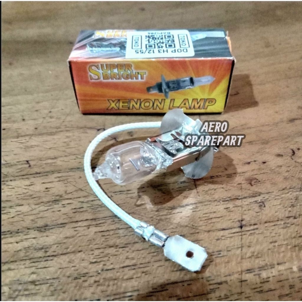 Bohlam Lampu Depan H3 12V/24V Halogen 55W / 100W