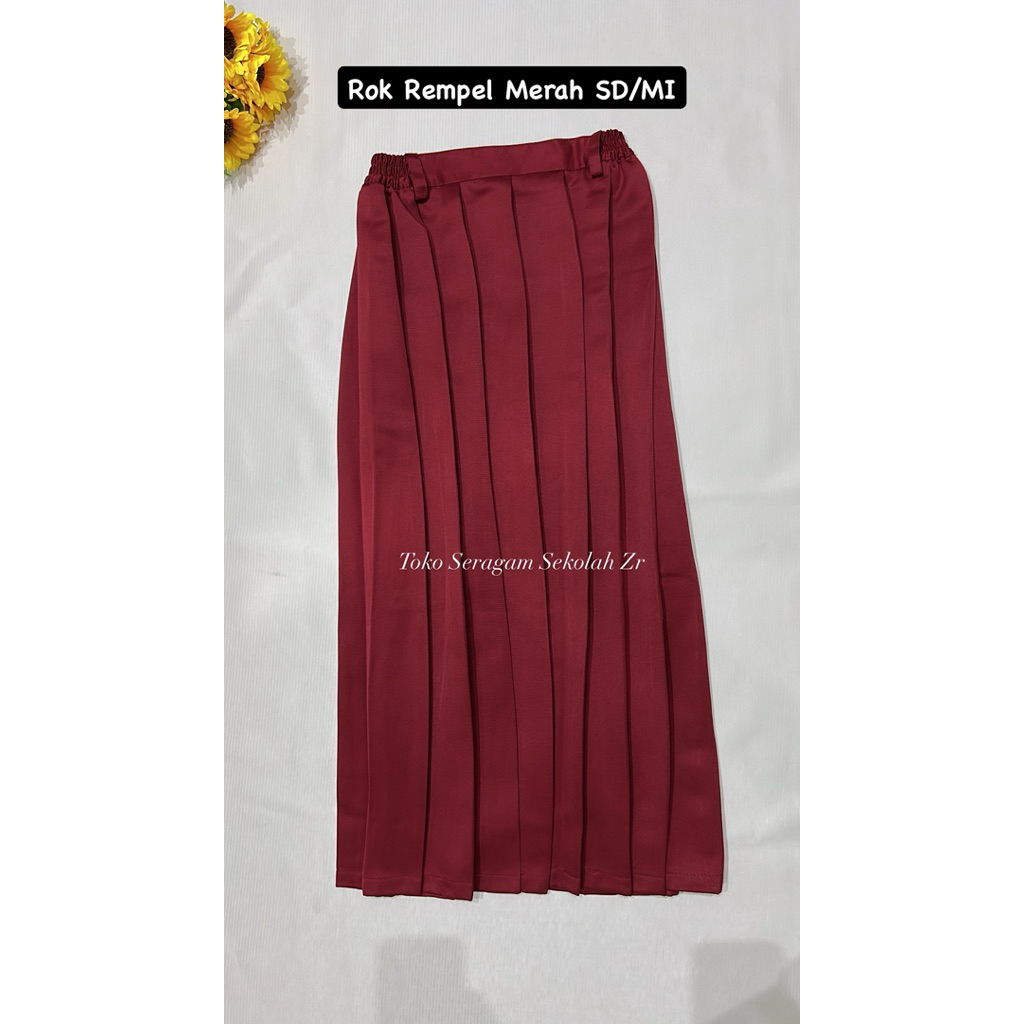 SERAGAM SEKOLAH ROK REMPEL MERAH SD/MI BAHAN ELEMEN