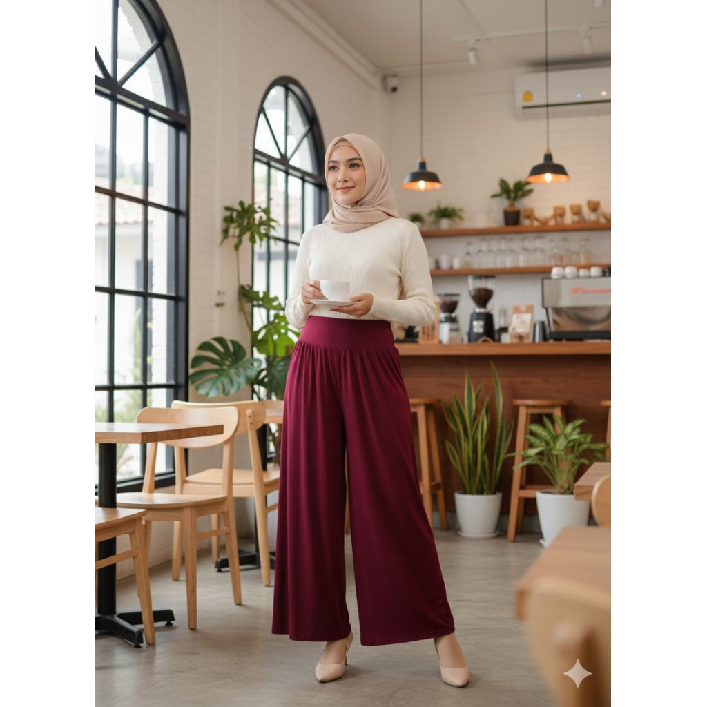 CELANA KULOT REMPEL JERSEY - KULOT JERSEY JUMBO