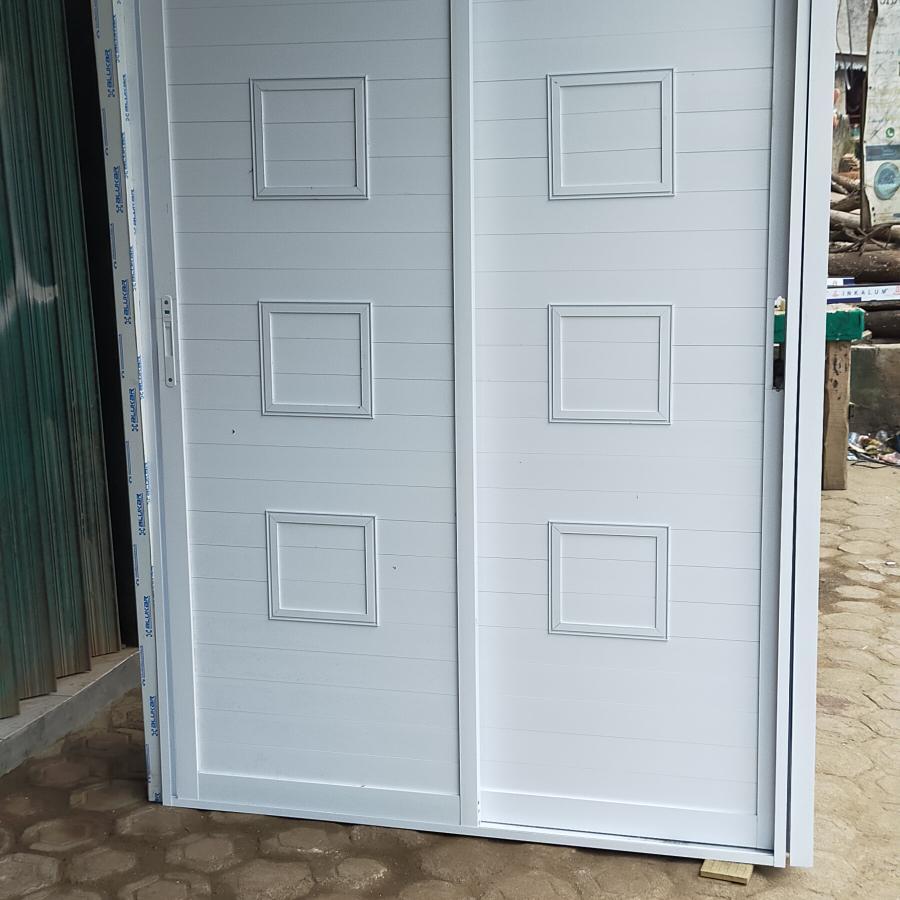 Pintu Sliding Full Aluminium Kusen 4 in Spandril Double Roda Dekson
