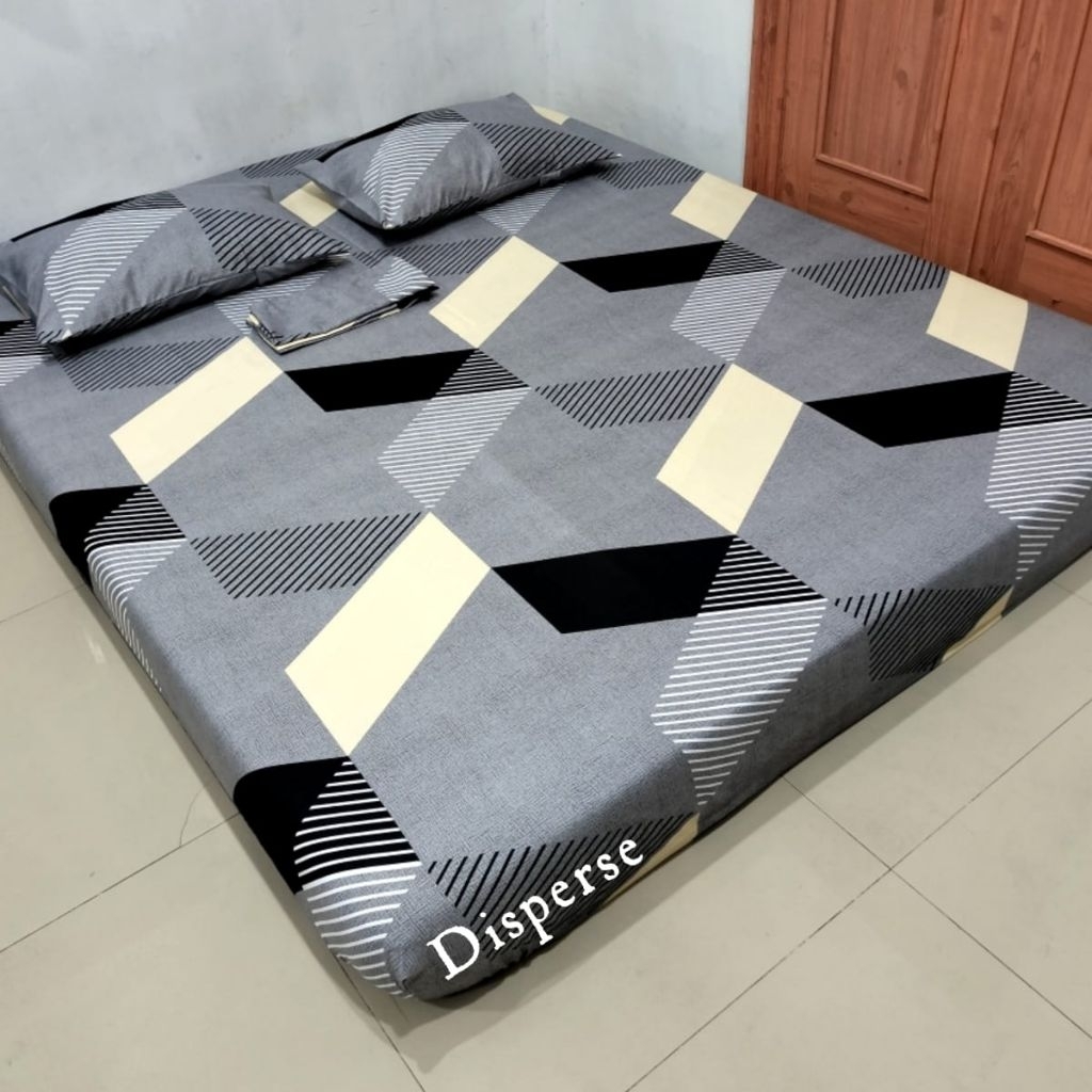 sprei homemade murah motif abstrak grey combi new