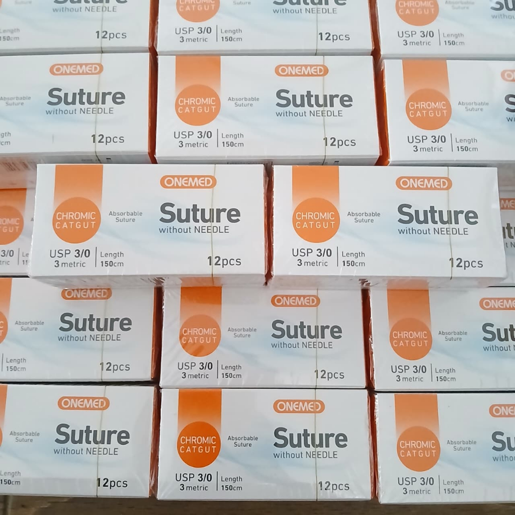 Catgut Chromic 3/0 Tanpa Jarum OneMed (BOX)