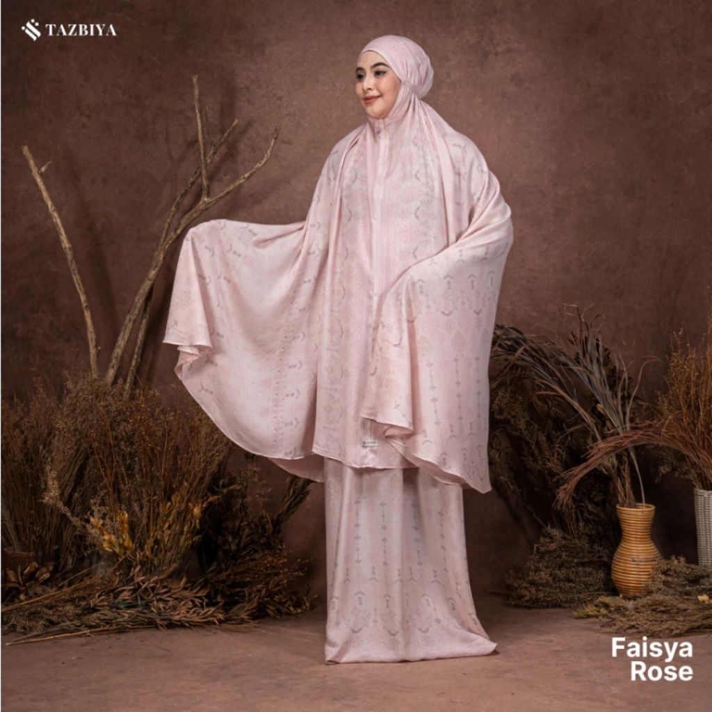 ORIGINAL 100% [NEW] TAZBIYA MUKENA FAISYA SERIES | Mukena Rayon Dewasa Motif | Mukena Rayon Jumbo