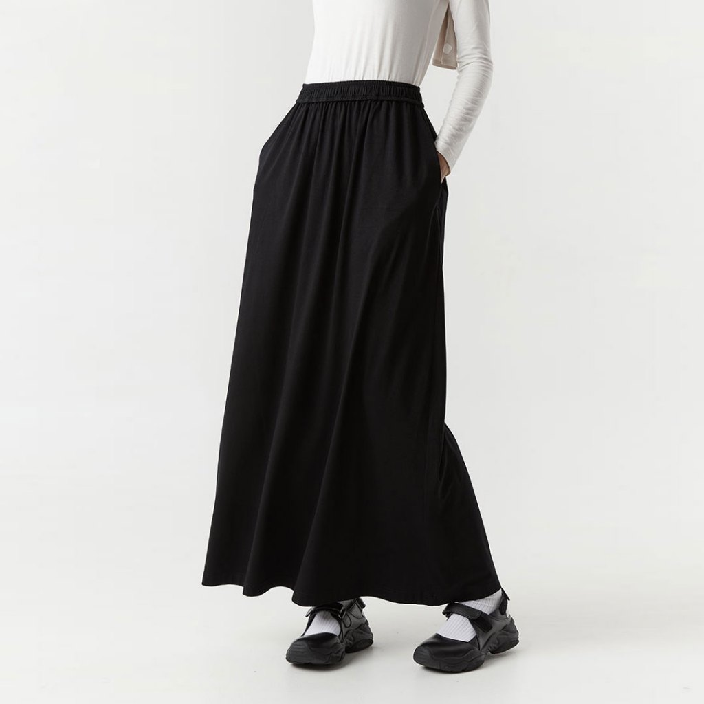 Indira Skirt by Aska Label - Rok Wanita bahan rayon spandex A Line pinggang full karet