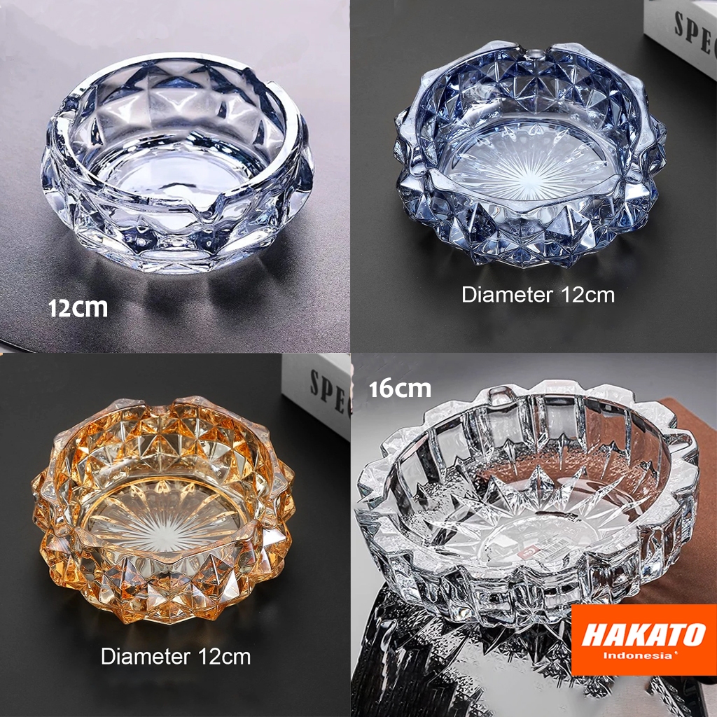 Asbak Kaca Kristal Asbak Aesthetic Kaca Tebal Pajangan Meja Souvenir Asbak Besar